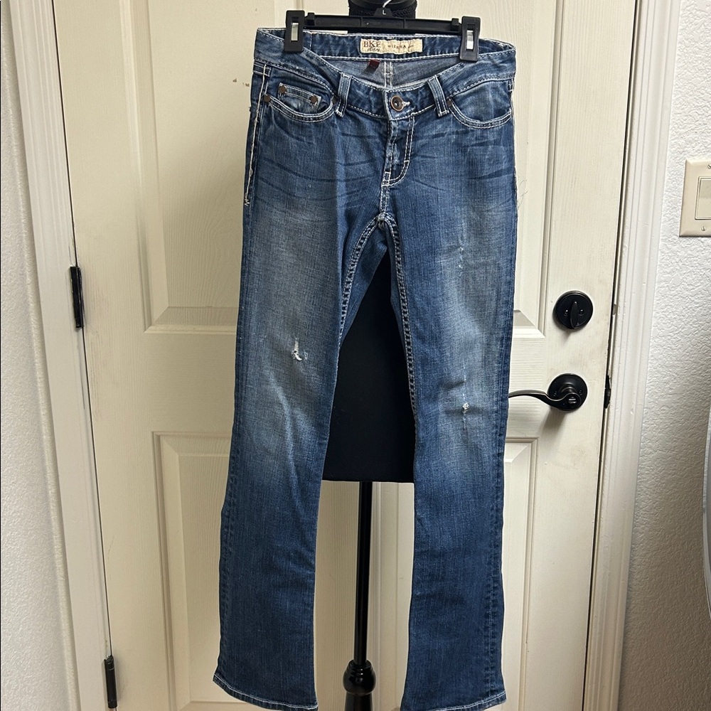 BKE Denim Sierra Boot Stretch Straight Blue Jeans, Size 25x31 1/2”, Inseam 30”
